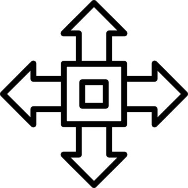 Beyaz arkaplan üzerindeki Ok Yönleri simgesi, vektör illüstrasyonu 