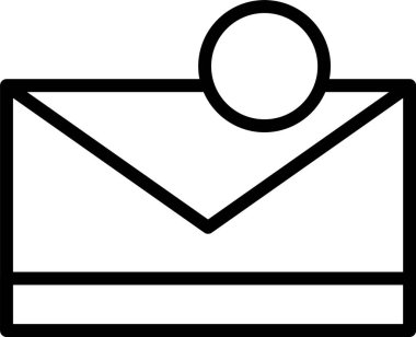 Beyaz arkaplan, vektör illüstrasyonunda e- posta bildirim simgesi 