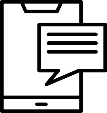 Beyaz arkaplanda mobil İleti simgesi, vektör illüstrasyonu 