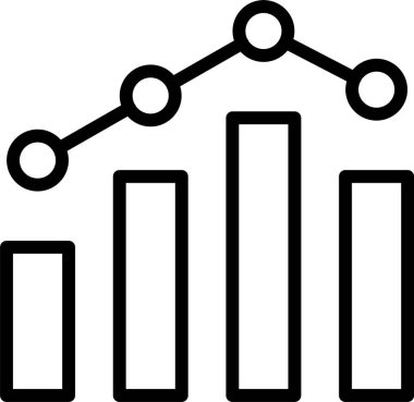 Beyaz arkaplan üzerindeki Analitik Çubuk Grafiği simgesi, vektör illüstrasyonu 
