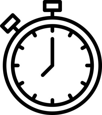 Beyaz arkaplanda kronometre simgesi, vektör illüstrasyonu 