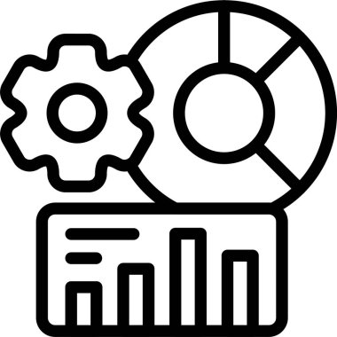 Beyaz arkaplan üzerindeki Veri Bilimi simgesi, vektör illüstrasyonu 