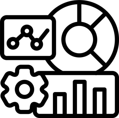 Beyaz arkaplanda veri canlandırma simgesi, vektör illüstrasyonu 