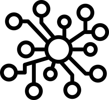  Beyaz arkaplanda Nöral Ağ simgesi, vektör illüstrasyonu 