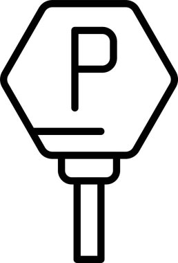  Beyaz arkaplanda park işareti simgesi, vektör illüstrasyonu 