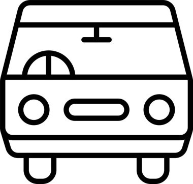 Beyaz arkaplanda araba simgesi, vektör illüstrasyonu 