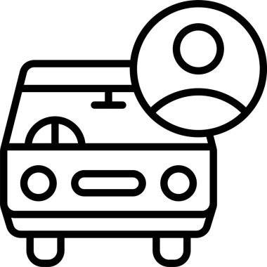  Beyaz arkaplanda vale park simgesi, vektör illüstrasyonu 