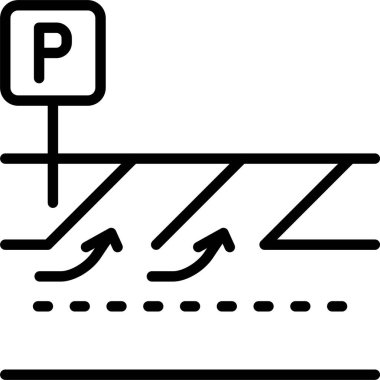  Beyaz arkaplanda park alanı simgesi, vektör illüstrasyonu 