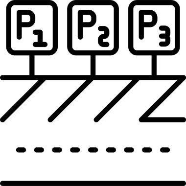 Park alanı numaralandırma simgesi, vektör illüstrasyonu 