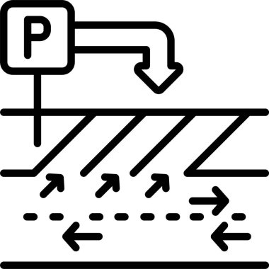  Beyaz arkaplanda park yönü simgesi, vektör illüstrasyonu 
