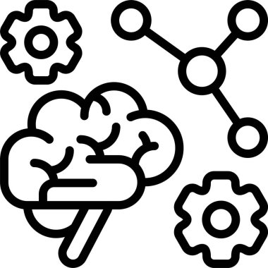  Beyaz arkaplan üzerindeki zihin haritalama simgesi, vektör illüstrasyonu 