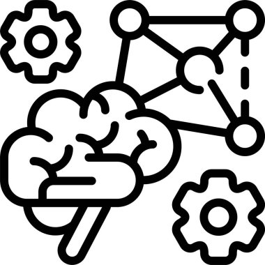 Beyaz arkaplanda Nöral Yol simgesi, vektör illüstrasyonu 