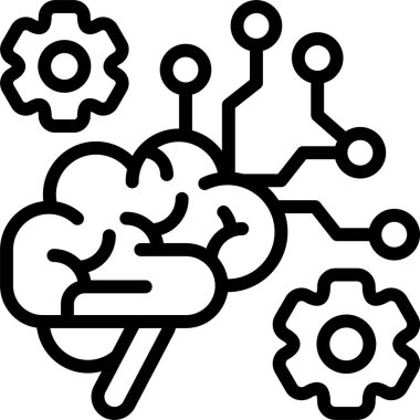 Beyaz arkaplan üzerindeki Beyin Devresi simgesi, vektör illüstrasyonu 