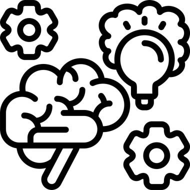 Beyaz arkaplanda Akıllı Beyin simgeleri, vektör illüstrasyonu