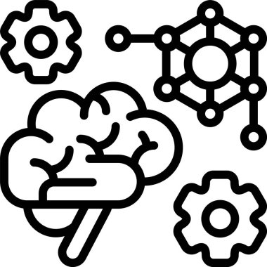 Beyaz arkaplanda mantık simgesi, vektör illüstrasyonu 