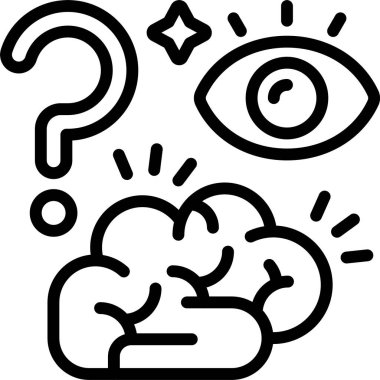 Beyaz arkaplanda vizyoner düşünme simgesi, vektör illüstrasyonu 