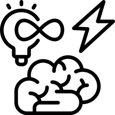 Beyaz arkaplanda Sonsuz Zihin simgesi, vektör illüstrasyonu 