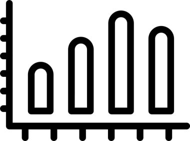 Beyaz arkaplan üzerindeki Sütun Grafiği simgesi, vektör illüstrasyonu 