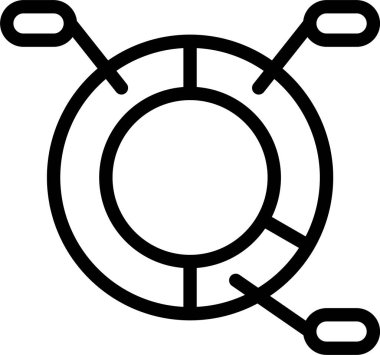 Beyaz arkaplanda Donut Grafiği simgesi, vektör illüstrasyonu 