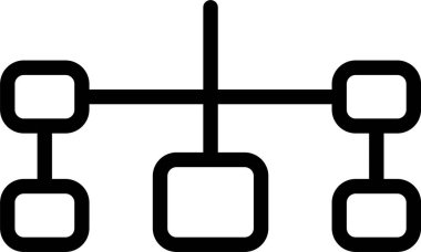 Beyaz arkaplanda akış çizelgesi simgesi, vektör illüstrasyonu 