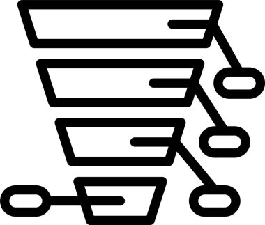 Beyaz arkaplanda huni çizelgesi simgesi, vektör illüstrasyonu 