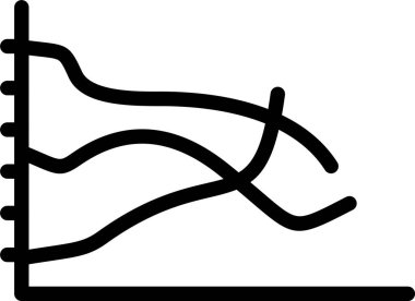 Beyaz arkaplan üzerindeki Çoklu Çizgi Grafik simgeleri, vektör illüstrasyonu