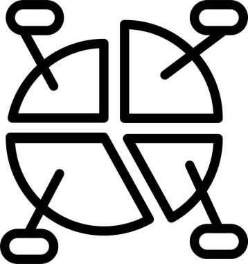 Beyaz arkaplanda turta çizelgesi simgesi, vektör illüstrasyonu 