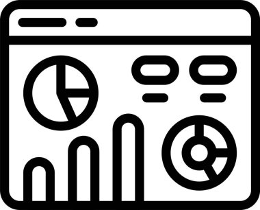 Beyaz arkaplan üzerindeki Web Sitesi İstatistikleri simgesi, vektör illüstrasyonu 