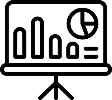 Beyaz arkaplan üzerindeki Grap sunum simgesi, vektör illüstrasyonu 