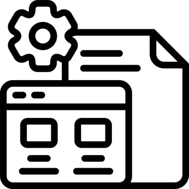 Beyaz arkaplanda web sitesi oluşturucu simgesi, vektör illüstrasyonu 