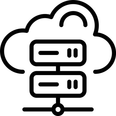 Beyaz arkaplanda Python sunucu simgesi, vektör illüstrasyonu 