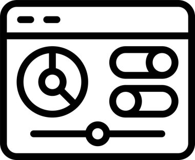 Beyaz arkaplan üzerindeki Panel simgesi, vektör illüstrasyonu 