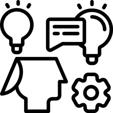 Beyaz arkaplanda alımlı zihin simgesi, vektör illüstrasyonu 