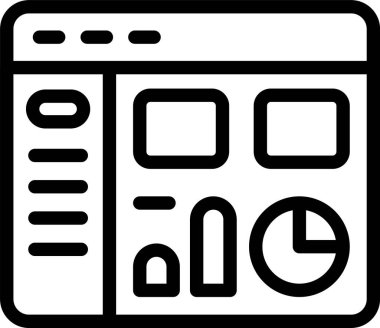 Beyaz arkaplanda yönetici paneli simgesi, vektör illüstrasyonu 