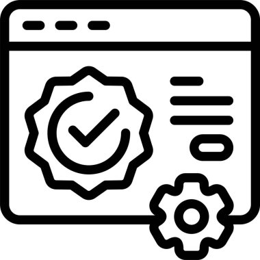 Beyaz arkaplanda güven rozeti simgesi, vektör illüstrasyonu 