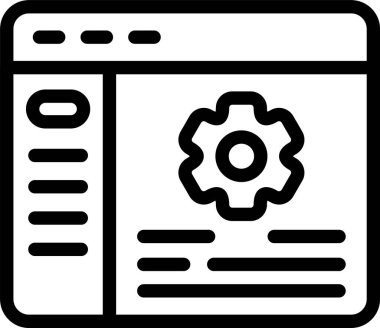 Beyaz arkaplan üzerindeki teknik özellikler bölüm simgesi, vektör illüstrasyonu 