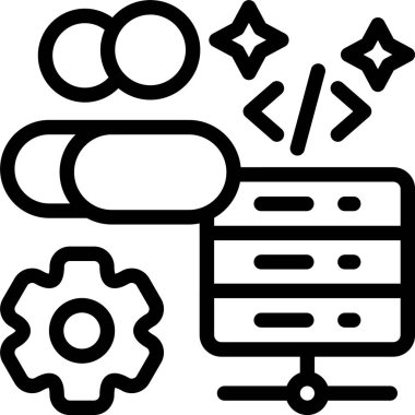 Geliştirici dostu sunucu simgesi beyaz arkaplan, vektör illüstrasyonu 