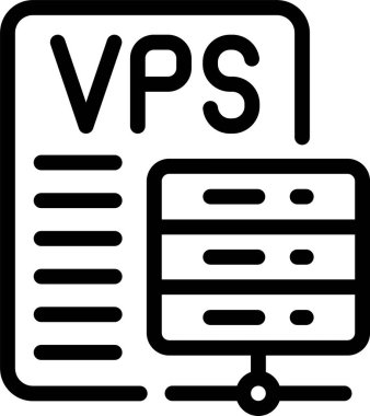 Beyaz arkaplanda VPS sunucu simgesi, vektör illüstrasyonu