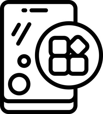 Beyaz arkaplan üzerindeki APPS simgesi, vektör illüstrasyonu