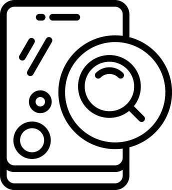 Beyaz arkaplanda arama simgesi, vektör illüstrasyonu