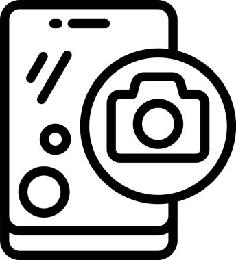 Beyaz arkaplanda kamera simgesi, vektör illüstrasyonu