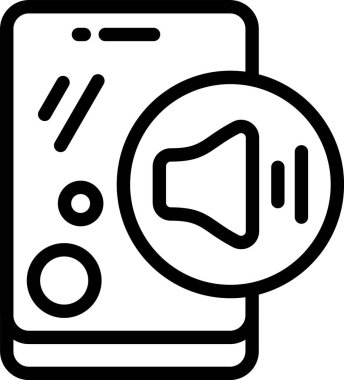 Beyaz arkaplan üzerindeki ses simgesi, vektör illüstrasyonu