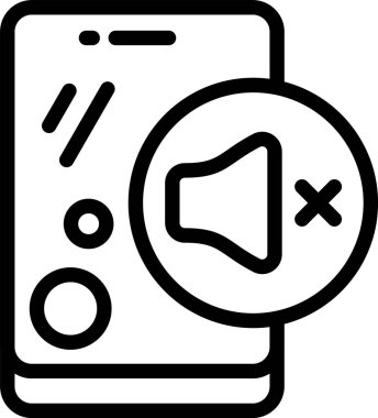 Beyaz arkaplanda sessiz simge, vektör illüstrasyonu