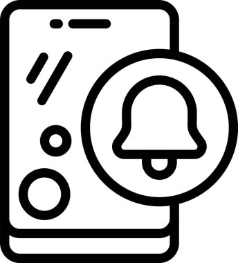 Beyaz arkaplan üzerindeki bildirim simgesi, vektör illüstrasyonu