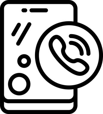 Beyaz arkaplanda telefon simgesi, vektör illüstrasyonu