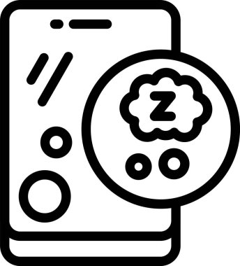 Beyaz arkaplanda uyku kipi simgesi, vektör illüstrasyonu