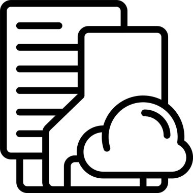 Beyaz arkaplanda Bulut Dizini simgesi, vektör illüstrasyonu