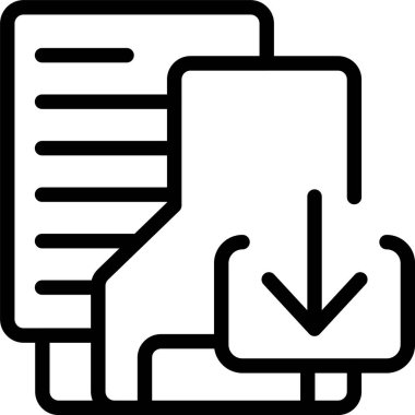 Beyaz arkaplandaki Dizin simgesini indir, vektör illüstrasyonu