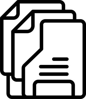 Beyaz arkaplan üzerindeki Belge Dizini simgesi, vektör illüstrasyonu