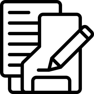 Beyaz arkaplan, vektör illüstrasyonunda Notlar Dizini simgesi toplanıyor